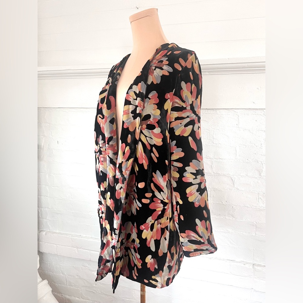 Eva Franco Anthropologie Velvet Burnout Fireworks Kimono Open Front Size Small - Picture 6 of 10